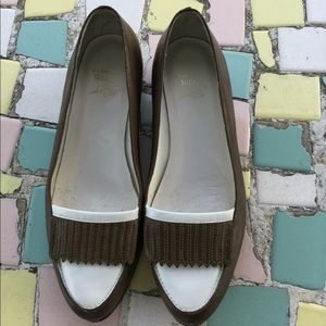 Brown and white G.H. Bass loafers